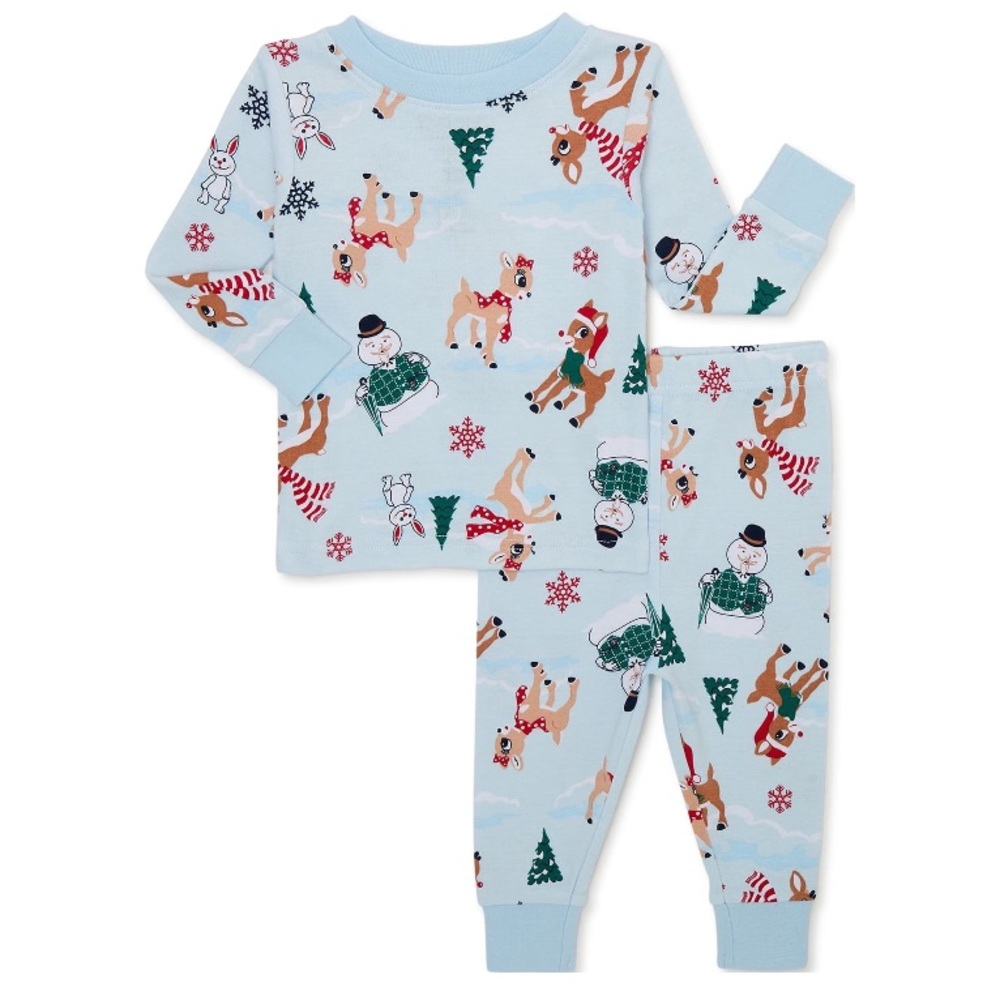 NWOT Rudolph The red nose reindeer Christmas toddler girl pajamas size 2T